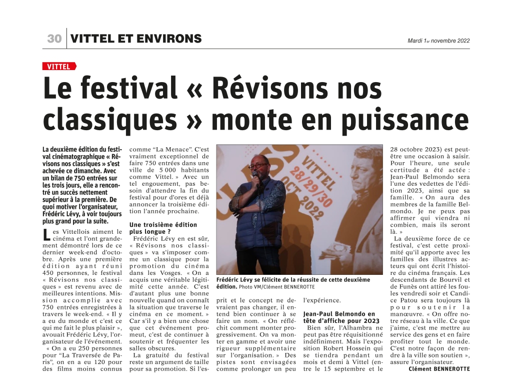 La réussite de la seconde édition du festival dans Vosges Matin